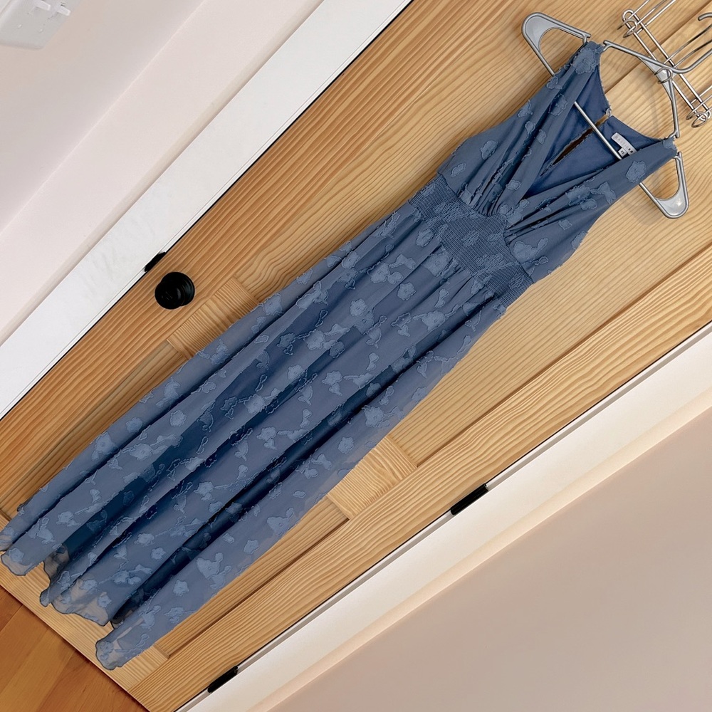 Evelyn Smock Dress from Baltic Born in slate blue.